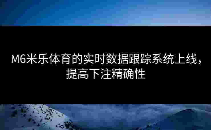 M6米乐体育的实时数据跟踪系统上线，提高下注精确性