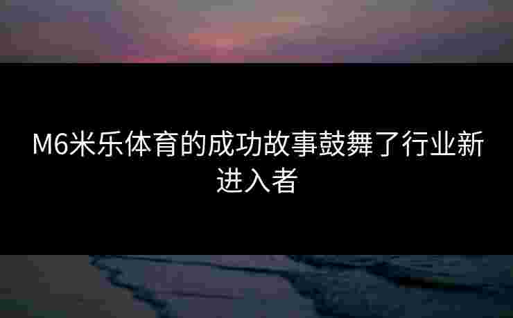 M6米乐体育的成功故事鼓舞了行业新进入者
